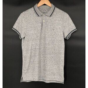 American Eagle Outfitters Mens Super Soft Slim Fit Polo Shirt S Gray Golf Preppy